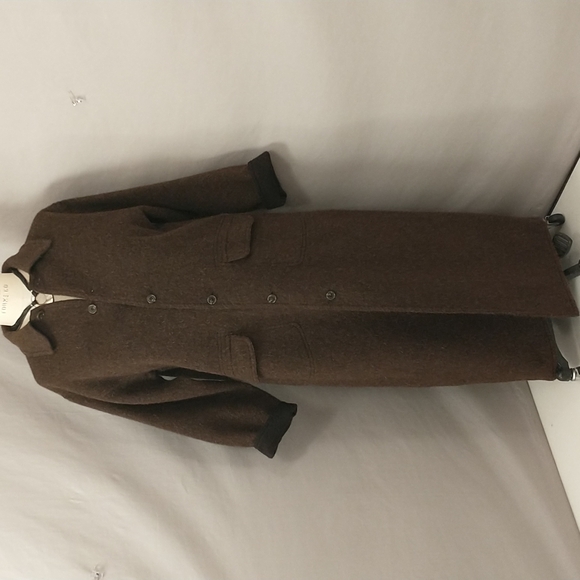 Reversible Alpaca Coat Made n Peru for Barry Bricken Coffee Brown & Dark Natural - Picture 1 of 14